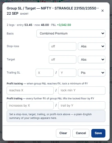 Group SL / Target dialog